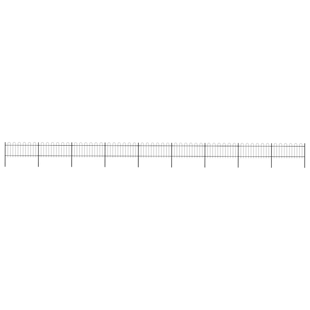 vidaXL Garden Fence with Arch Steel 1603.5 x 80 cm Black
