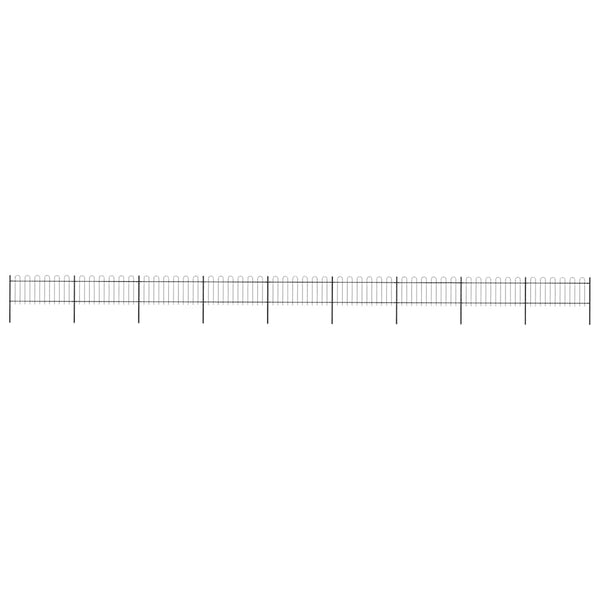 vidaXL Garden Fence with Arch Steel 1603.5 x 80 cm Black