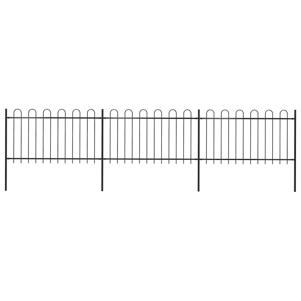 vidaXL Garden Fence with Arch Steel 537 x 100 cm Black
