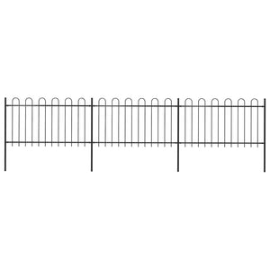 vidaXL Garden Fence with Arch Steel 537 x 100 cm Black