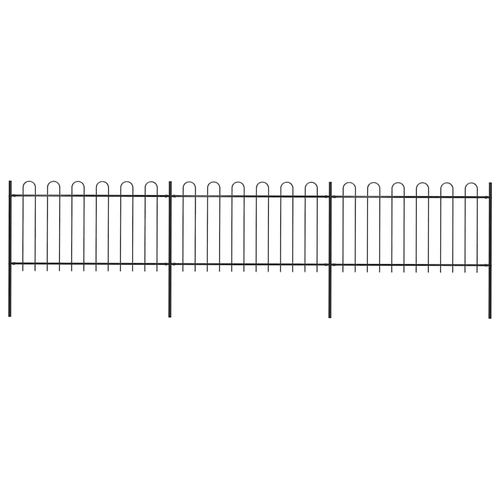 vidaXL Garden Fence with Arch Steel 537 x 100 cm Black