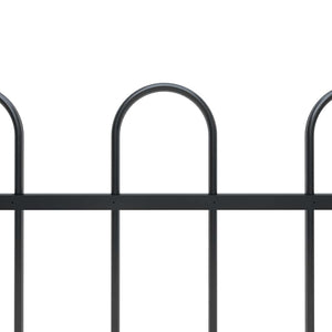 vidaXL Garden Fence with Arch Steel 537 x 100 cm Black