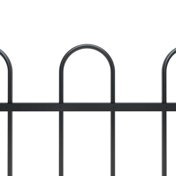 vidaXL Garden Fence with Arch Steel 537 x 100 cm Black