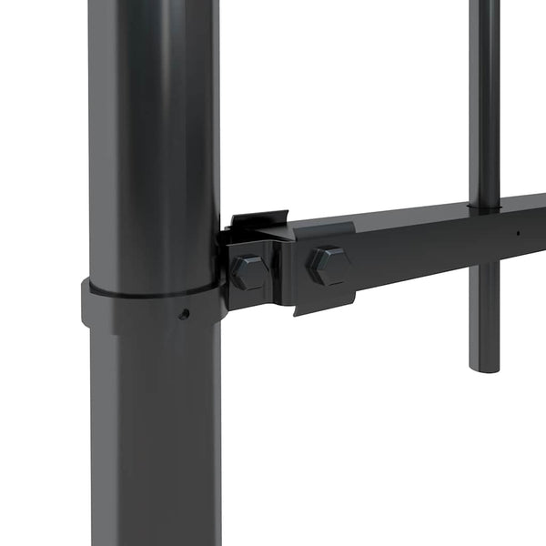 vidaXL Garden Fence with Arch Steel 714.5 x 100 cm Black
