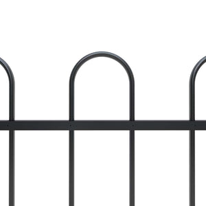 vidaXL Garden Fence with Round Arch Steel 892.5 x 100 cm Black