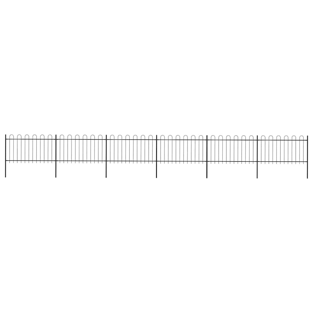 vidaXL Garden Fence with Arch Steel 1070 x 100 cm Black