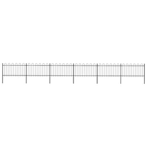 vidaXL Garden Fence with Arch Steel 1070 x 100 cm Black