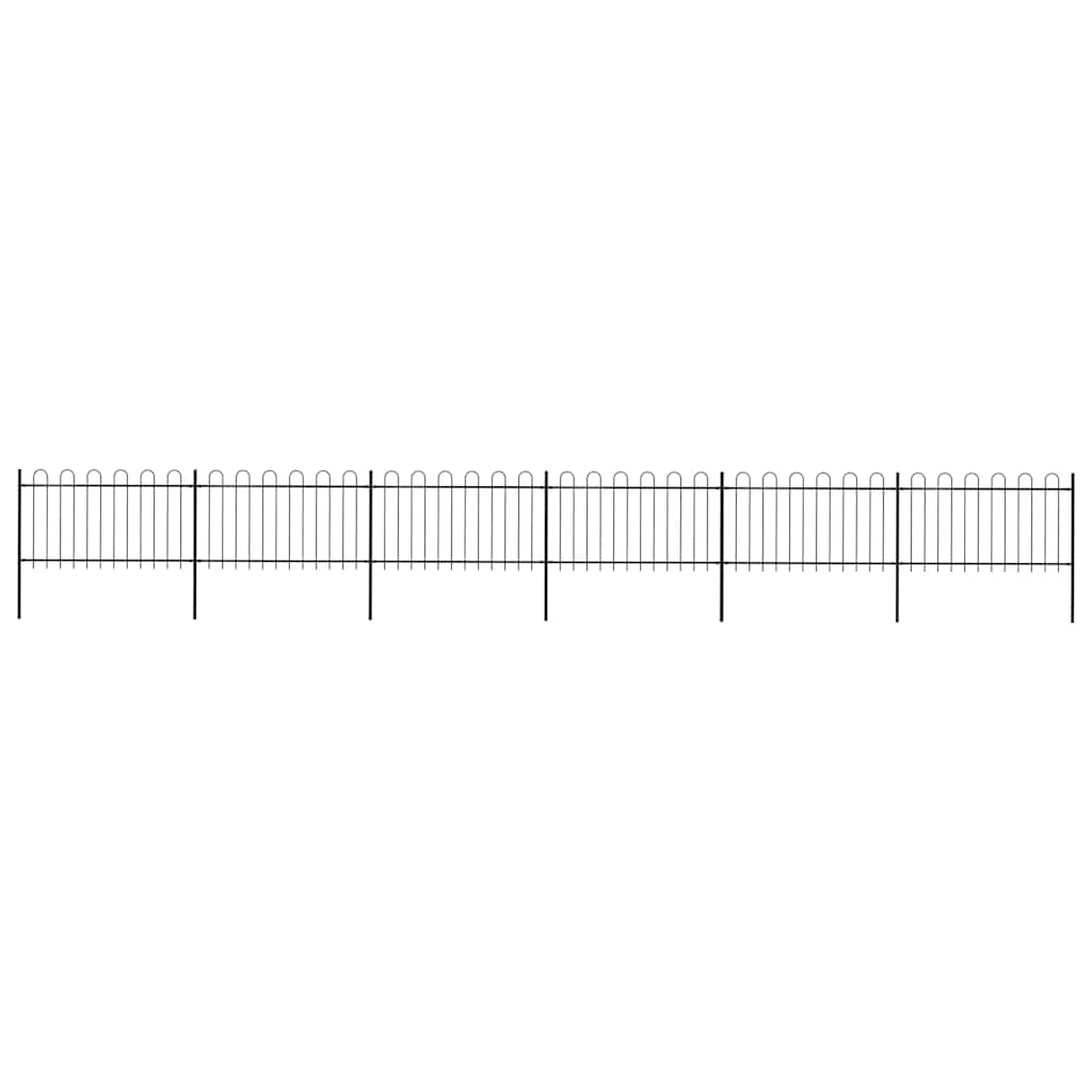 vidaXL Garden Fence with Arch Steel 1070 x 100 cm Black