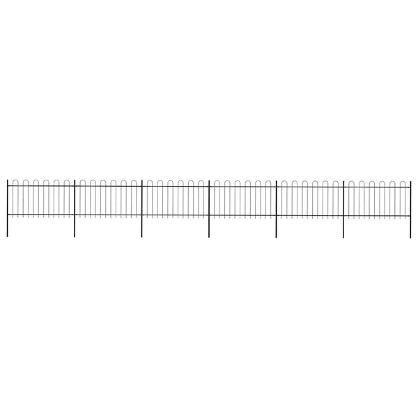 vidaXL Garden Fence with Arch Steel 1070 x 100 cm Black