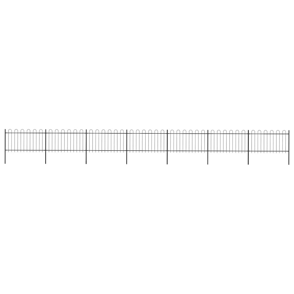vidaXL Garden Fence with Arch Steel 1248 x 100 cm Black