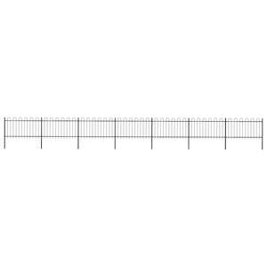 vidaXL Garden Fence with Arch Steel 1248 x 100 cm Black