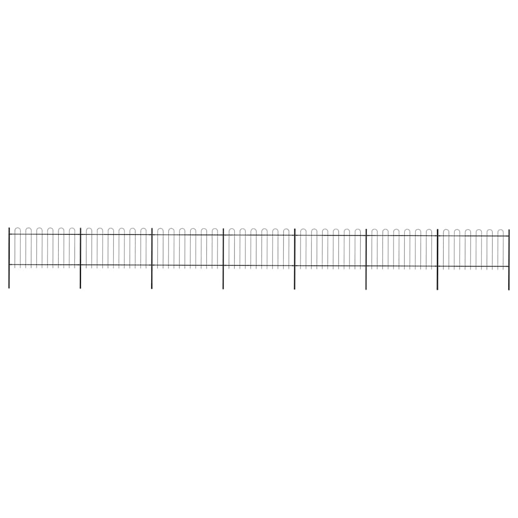 vidaXL Garden Fence with Arch Steel 1248 x 100 cm Black