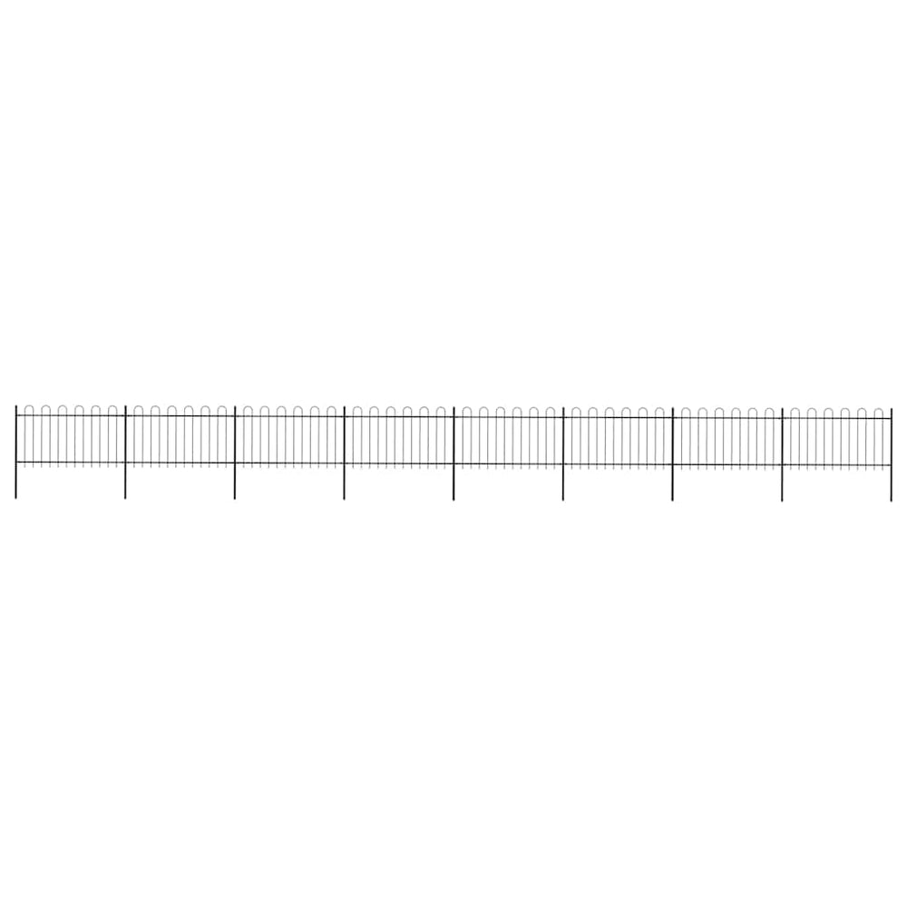 vidaXL Garden Fence with Arch Steel 1426 x 100 cm Black