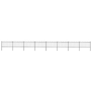 vidaXL Garden Fence with Arch Steel 1426 x 100 cm Black