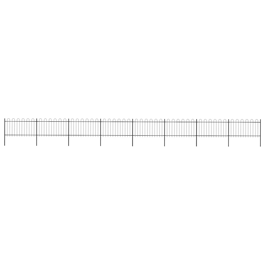 vidaXL Garden Fence with Arch Steel 1426 x 100 cm Black