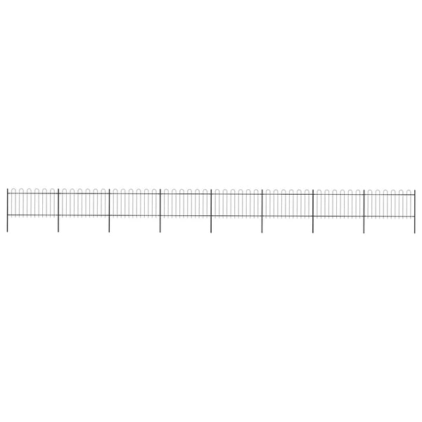 vidaXL Garden Fence with Arch Steel 1426 x 100 cm Black