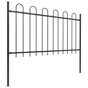 vidaXL Garden Fence with Arch Steel 1426 x 100 cm Black