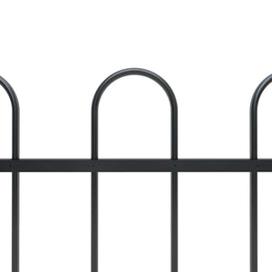 vidaXL Garden Fence with Arch Steel 1426 x 100 cm Black