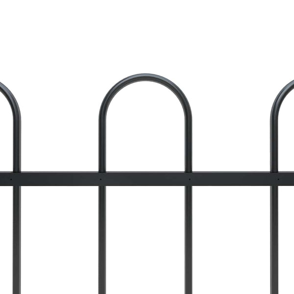 vidaXL Garden Fence with Arch Steel 1426 x 100 cm Black