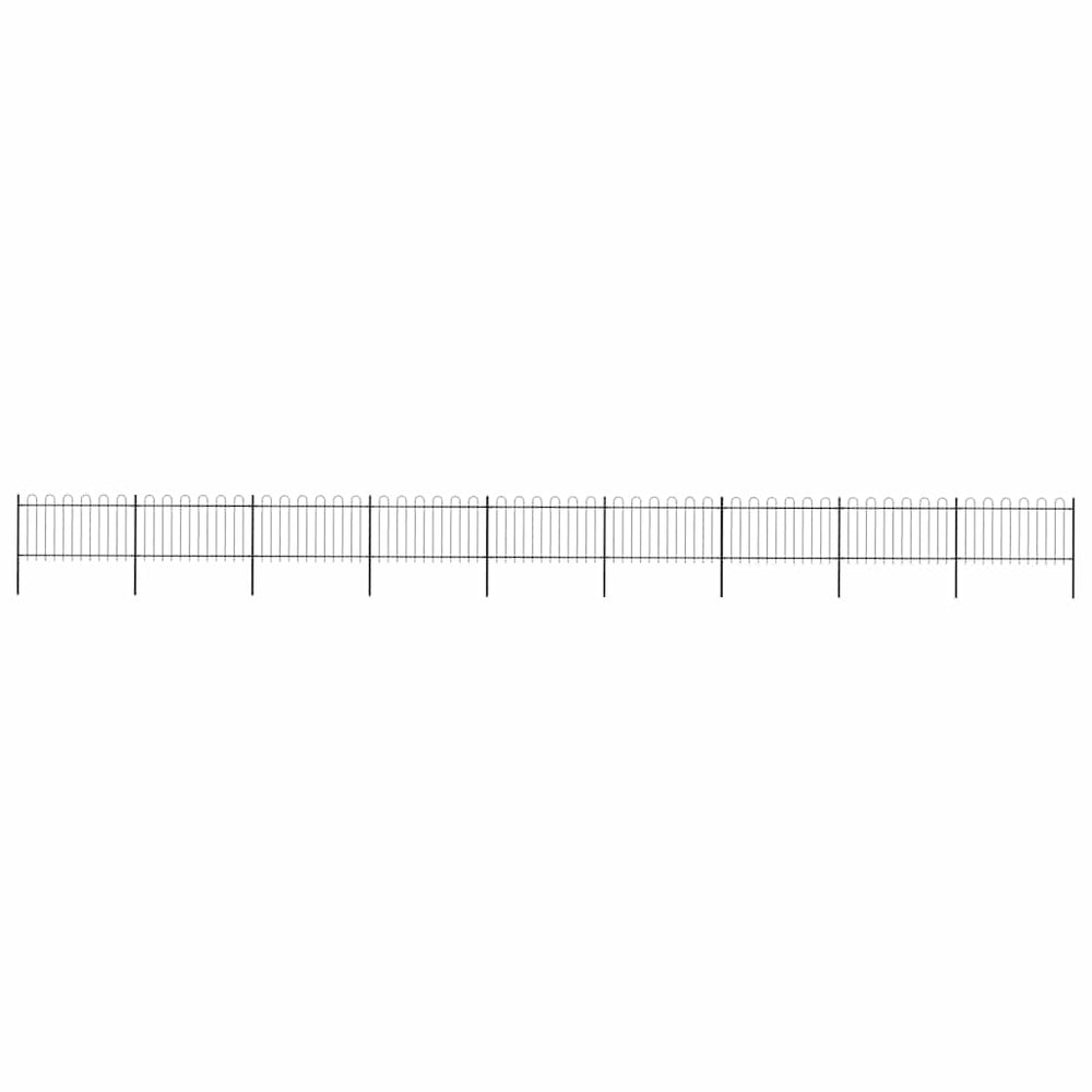 vidaXL Garden Fence with Round Arch Steel 1603.5 x 100 cm Black