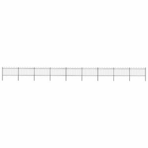 vidaXL Garden Fence with Round Arch Steel 1603.5 x 100 cm Black