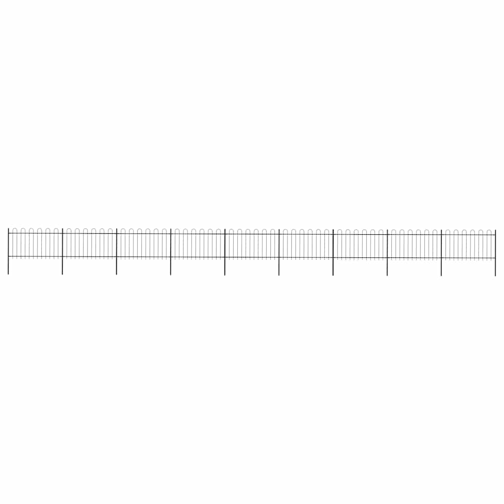 vidaXL Garden Fence with Round Arch Steel 1603.5 x 100 cm Black