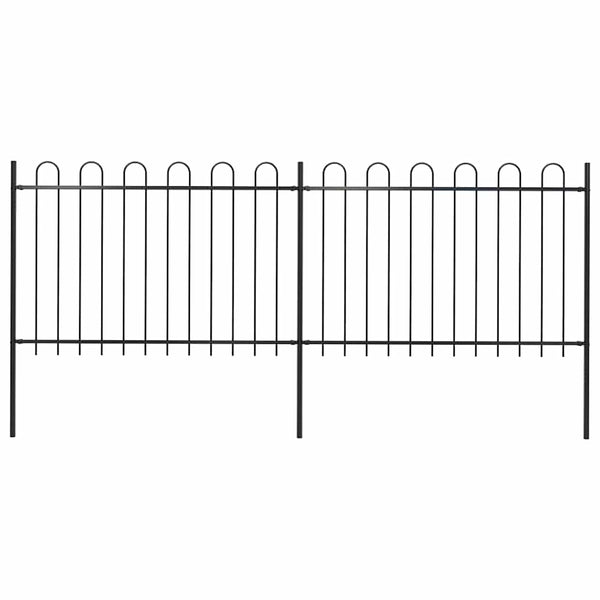 vidaXL Garden Fence with Arch Steel 359 x 120 cm Black