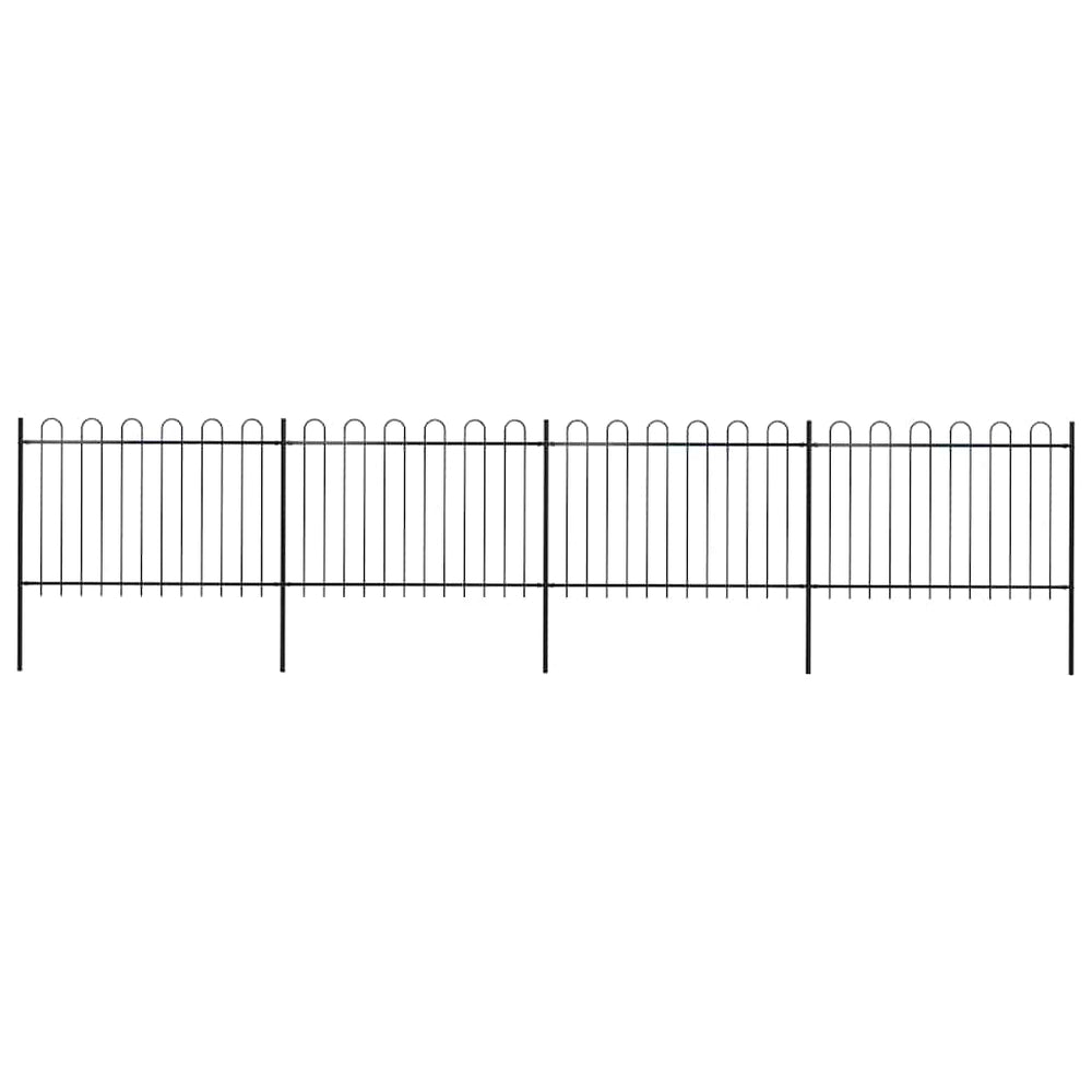 vidaXL Garden Fence with Arch Steel 714.5 x 120 cm Black