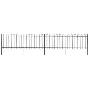 vidaXL Garden Fence with Arch Steel 714.5 x 120 cm Black