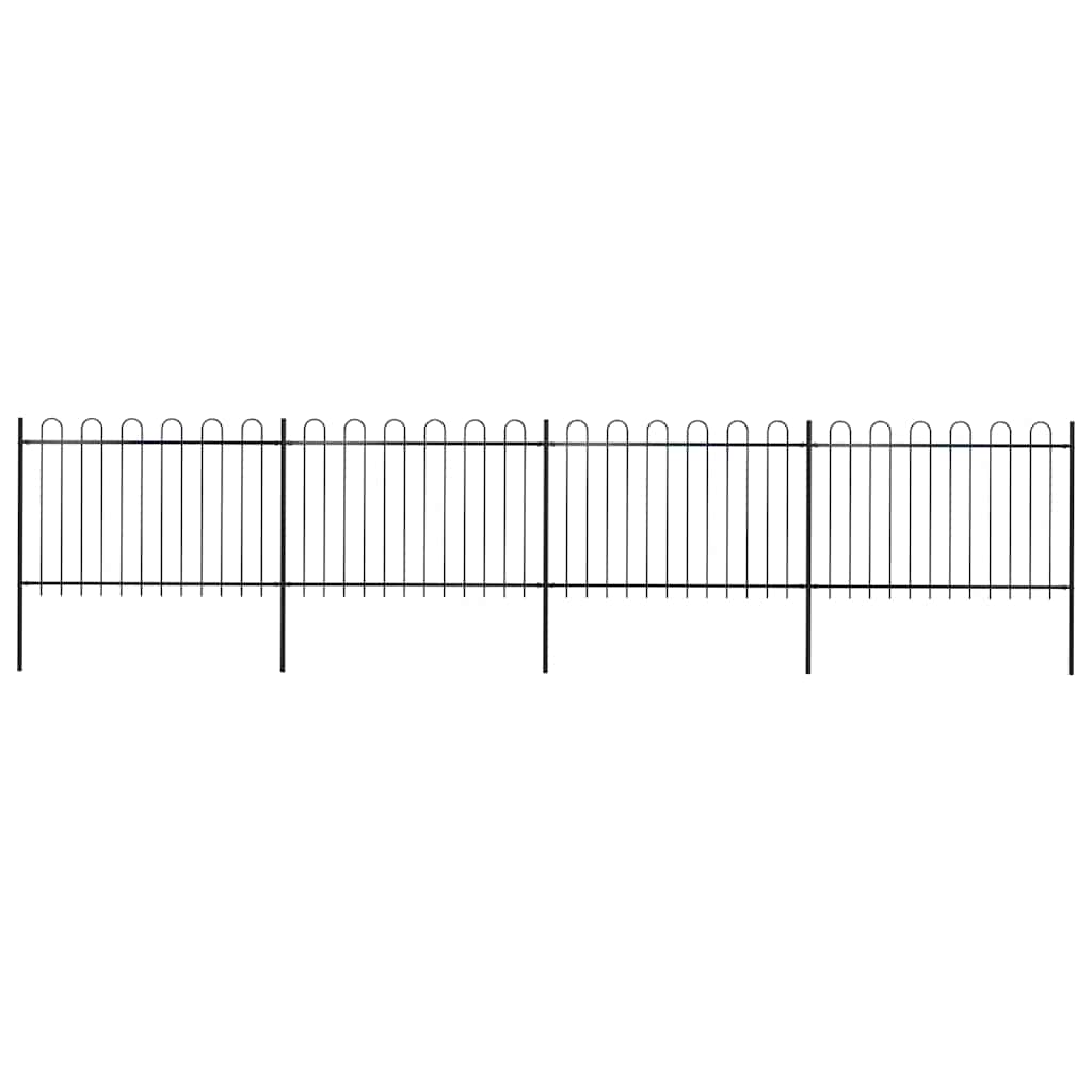 vidaXL Garden Fence with Arch Steel 714.5 x 120 cm Black