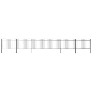 vidaXL Garden Fence with Arch Steel 1070 x 120 cm Black