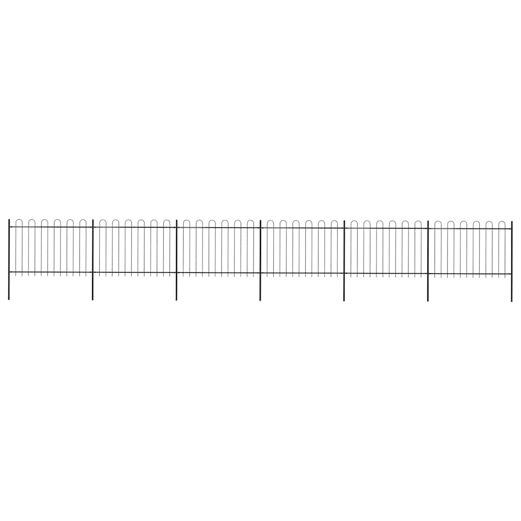 vidaXL Garden Fence with Arch Steel 1070 x 120 cm Black