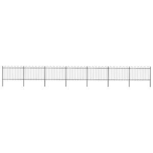 vidaXL Garden Fence with Round Arch Steel 1248 x 120 cm Black