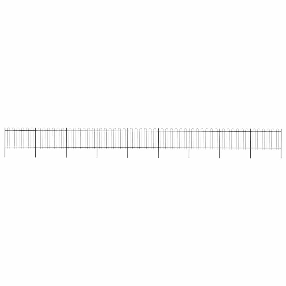 vidaXL Garden Fence with Arch Steel 1603.5 x 120 cm Black