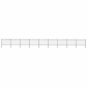 vidaXL Garden Fence with Arch Steel 1603.5 x 120 cm Black