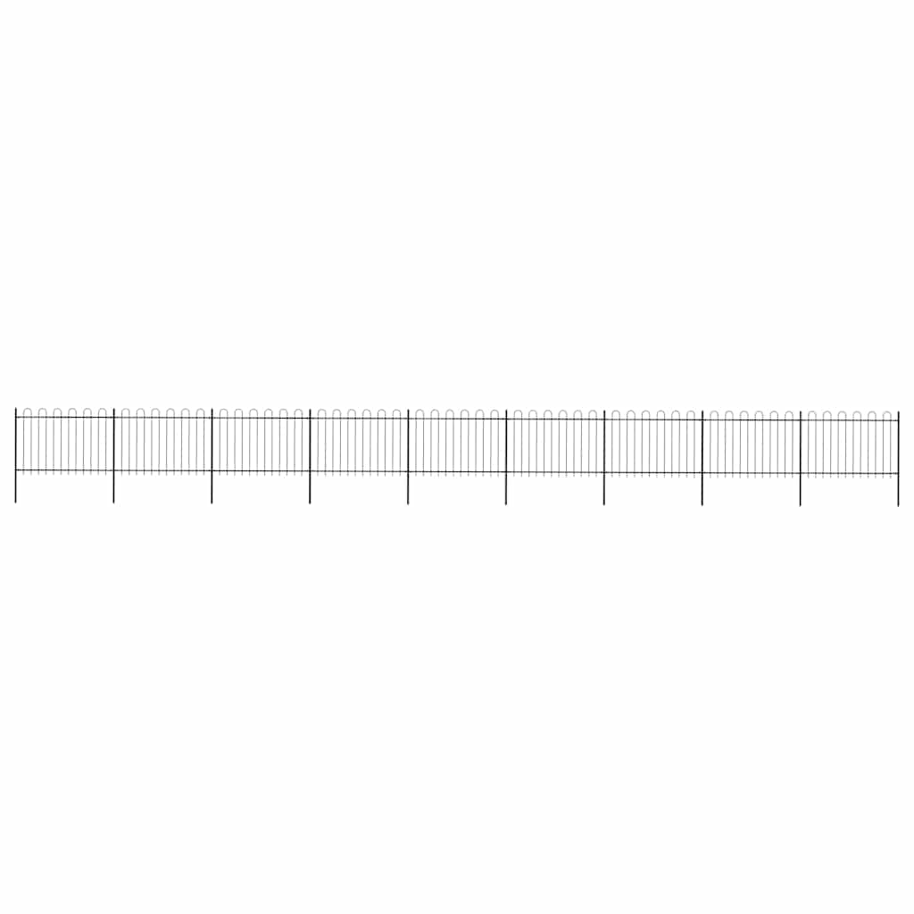 vidaXL Garden Fence with Arch Steel 1603.5 x 120 cm Black