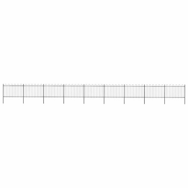 vidaXL Garden Fence with Arch Steel 1603.5 x 120 cm Black