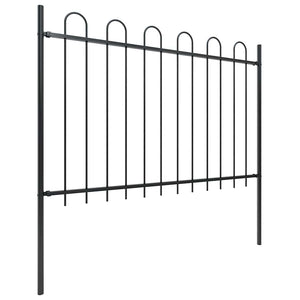 vidaXL Garden Fence with Arch Steel 1603.5 x 120 cm Black