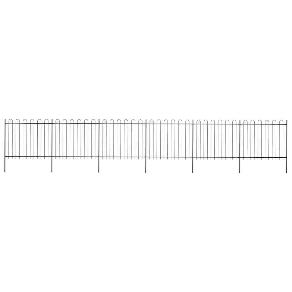 vidaXL Garden Fence with Arch Steel 1070 x 150 cm Black