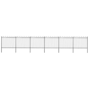 vidaXL Garden Fence with Arch Steel 1070 x 150 cm Black