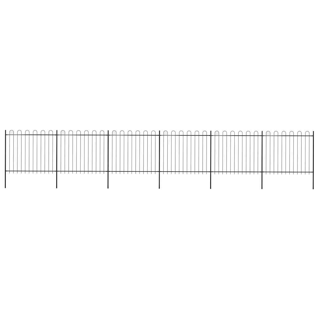 vidaXL Garden Fence with Arch Steel 1070 x 150 cm Black