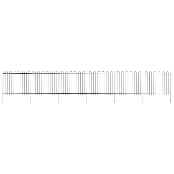 vidaXL Garden Fence with Arch Steel 1070 x 150 cm Black