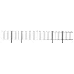 vidaXL Garden Fence with Round Arch Steel 1248 x 150 cm Black