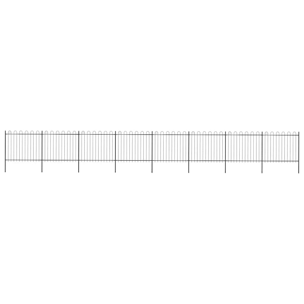 vidaXL Garden Fence with Arch Steel 1426 x 150 cm Black