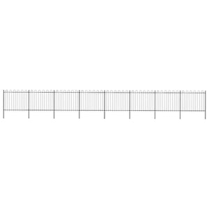 vidaXL Garden Fence with Arch Steel 1426 x 150 cm Black