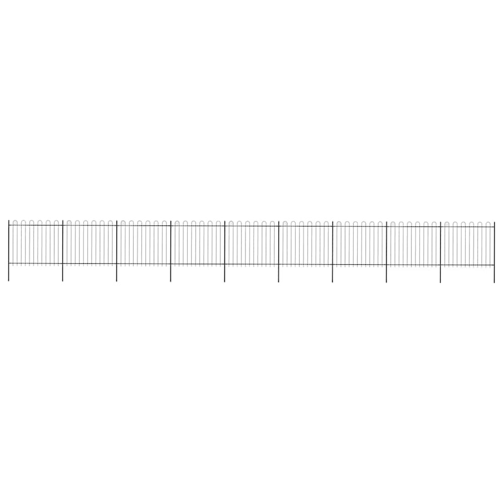 vidaXL Garden Fence with Arch Steel 1603.5 x 150 cm Black