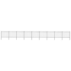vidaXL Garden Fence with Arch Steel 1603.5 x 150 cm Black