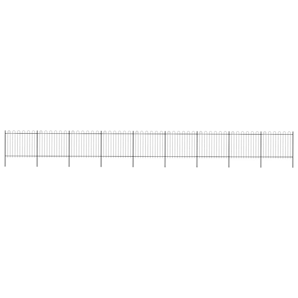 vidaXL Garden Fence with Arch Steel 1603.5 x 150 cm Black