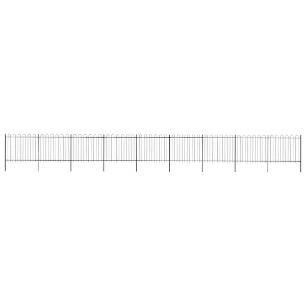 vidaXL Garden Fence with Arch Steel 1603.5 x 150 cm Black