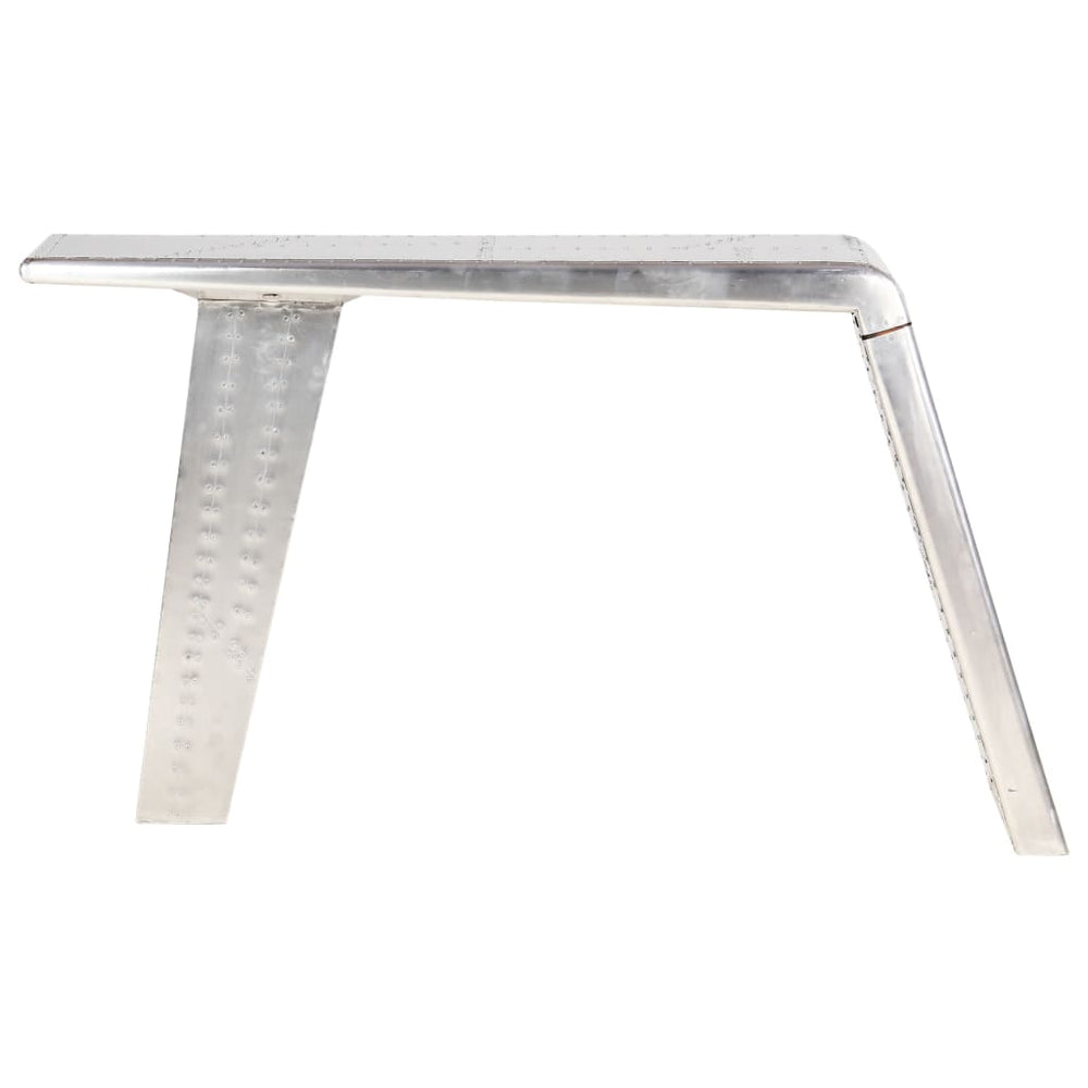 vidaXL Desk Airplane Wing Design Silver 112x50x76 cm Metal